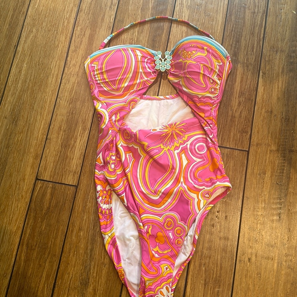 Trina Turk Morning Sunrise Bandeau one piece